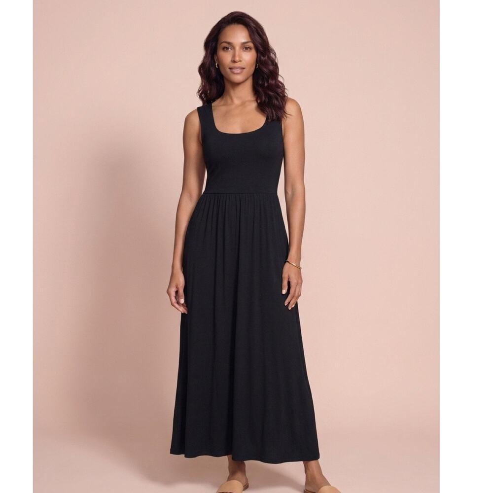 A New Day Black Maxi Dress Small Stretch Casual Summer Dress NWT